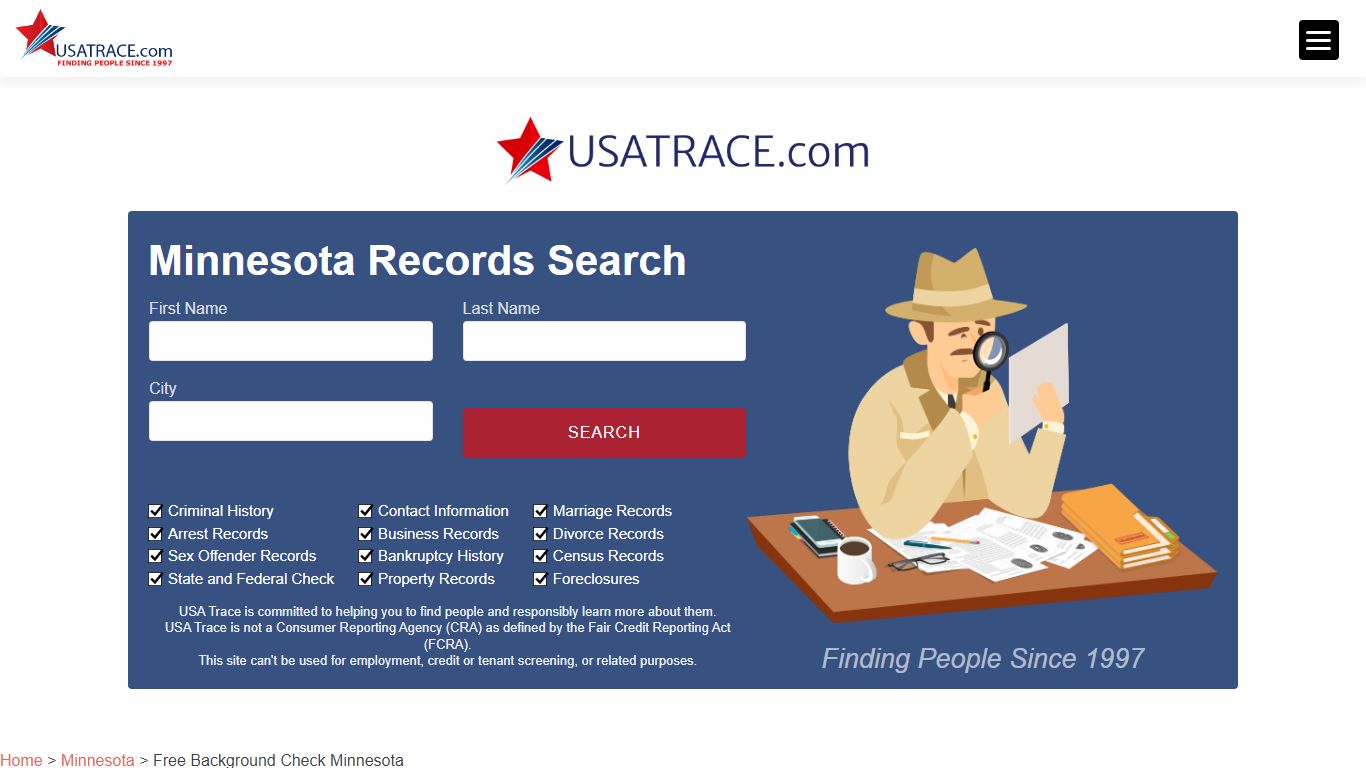 Free Background Check Minnesota - USATrace.com